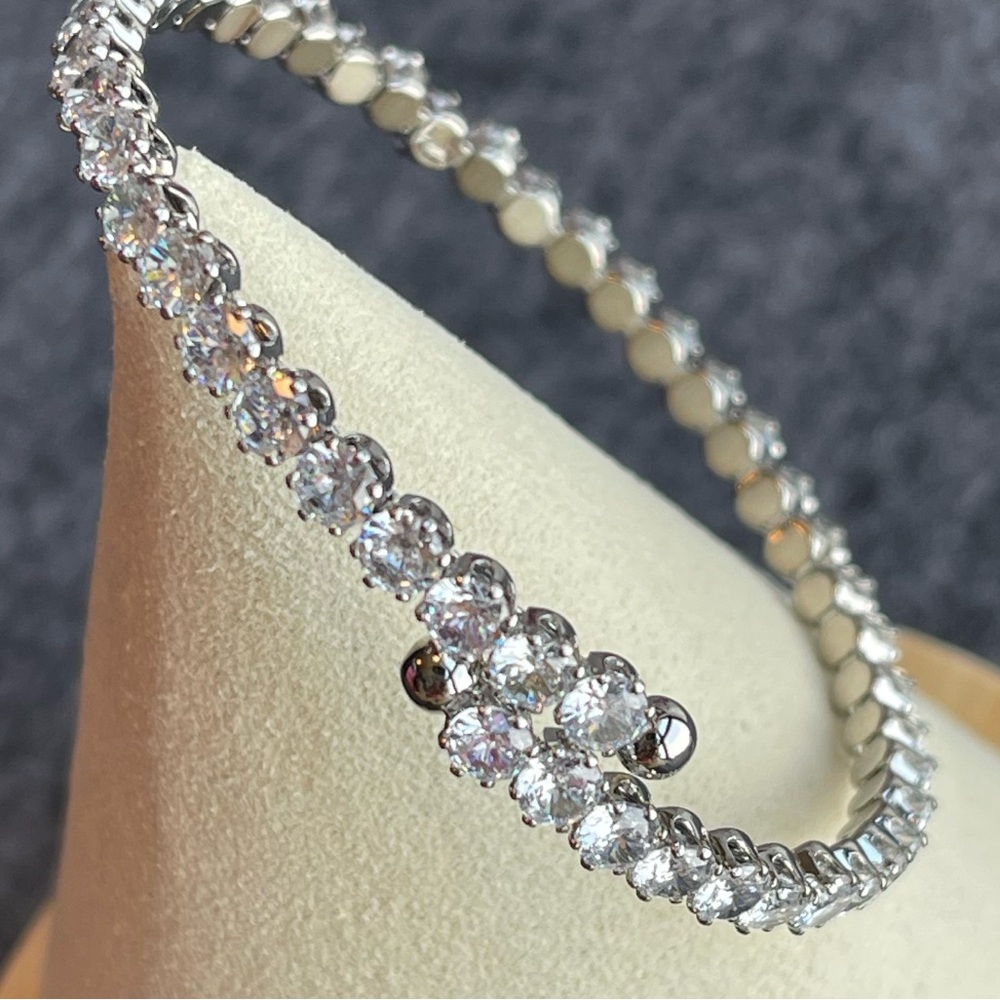 Austrian Round Crystal Adjustable Bangle - image 2